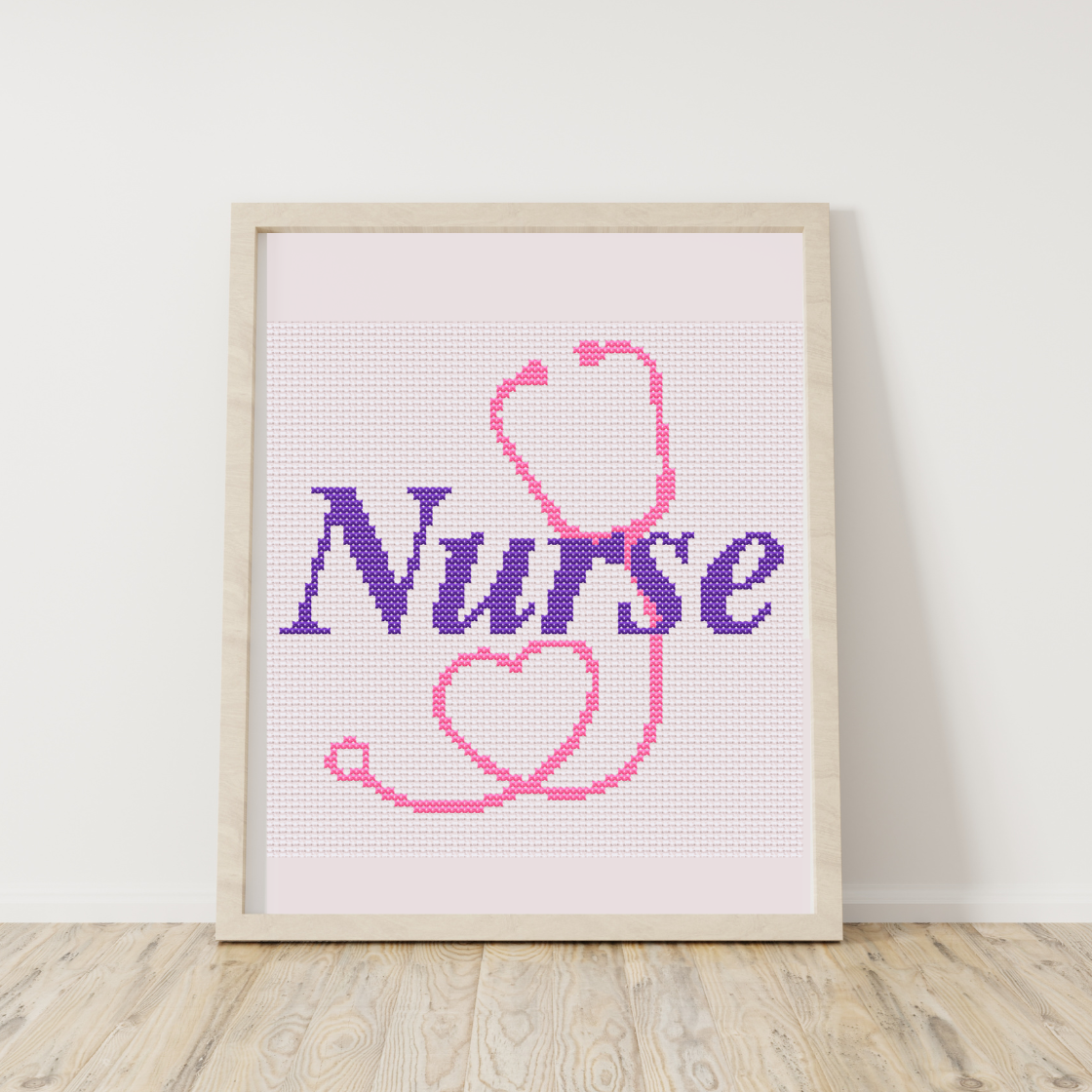 Nurse Love Cross Stitch Instant Download Pattern